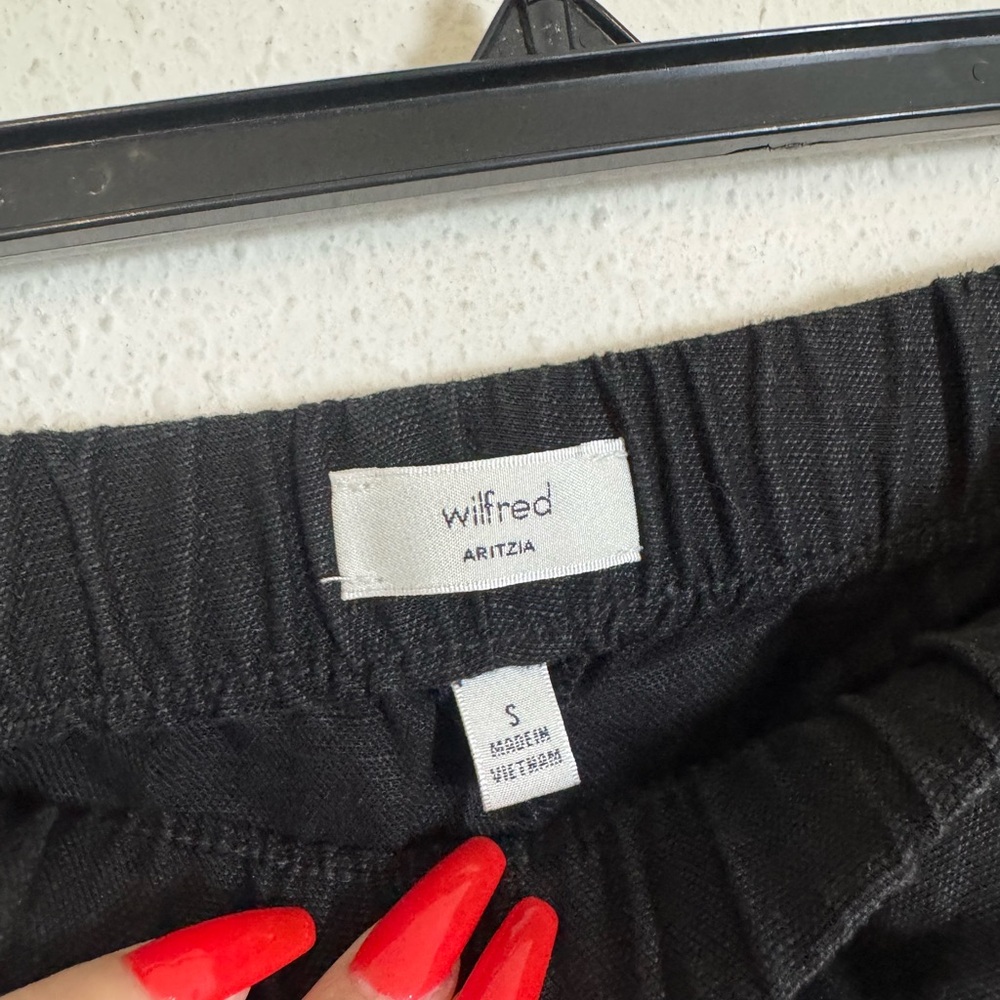 Wilfred aritzia black Linen Wide-Leg Pants - Picture 3 of 5